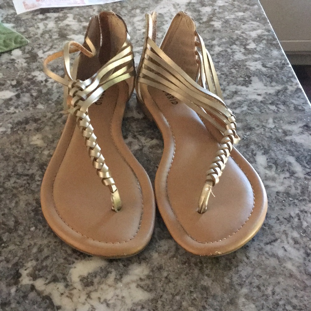 Gold gladiator sandals